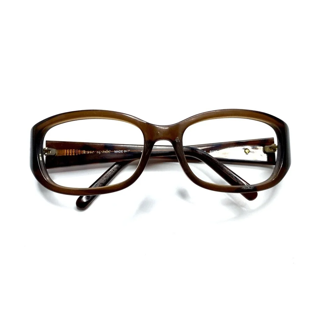 Kate Spade NY Brown Leopard Oval Wrap Frame Glasses Italy DEE/S 01W0 54 17 120